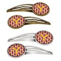 Carolines Treasures Letter Y Football Maroon and Gold Barrettes Hair Clips, Set of 4, 4PK CJ1081-YHCS4